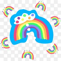 卡通彩虹创意装饰背景矢量图-空若网 卡通彩虹创意装饰背景矢量图-空若网