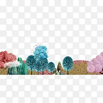 水彩大自然景色图案-空若网 水彩大自然景色图案-空若网