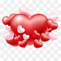 立体红色和粉色爱心矢量图-空若网 立体红色和粉色爱心矢量图-空若网