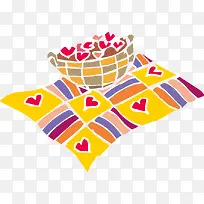 卡通彩色爱心毯子矢量-空若网 卡通彩色爱心毯子矢量-空若网