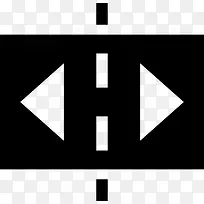 横长方形分成两箭向两侧图标-空若网 横长方形分成两箭向两侧图标-空若网