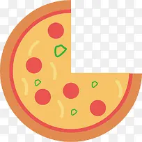 矢量图四分之三披萨-空若网 矢量图四分之三披萨-空若网