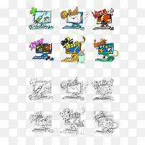 手绘电脑显示器图片-空若网 手绘电脑显示器图片-空若网