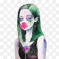 手绘水彩插画-空若网 手绘水彩插画-空若网