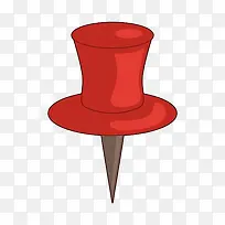 红色扁平化手绘图钉-空若网 红色扁平化手绘图钉-空若网