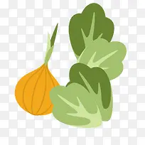 扁平化的大白菜和蒜头-空若网 扁平化的大白菜和蒜头-空若网