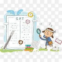 手绘卡通小孩学习成绩单-空若网 手绘卡通小孩学习成绩单-空若网