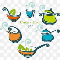 漂浮绿色创意厨房烹饪器皿-空若网 漂浮绿色创意厨房烹饪器皿-空若网