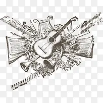 手绘乐器-空若网 手绘乐器-空若网