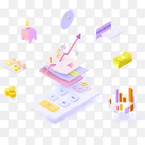 2.5D矢量科技立体商务插画-空若网 2.5D矢量科技立体商务插画-空若网