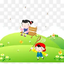 手绘儿童插画矢量图-空若网 手绘儿童插画矢量图-空若网