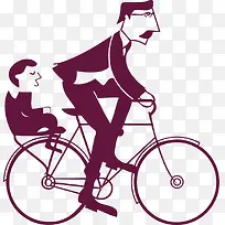 高清摄影手绘骑单车父子俩-空若网 高清摄影手绘骑单车父子俩-空若网