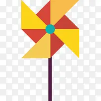 对称矢量方形卡通风车-空若网 对称矢量方形卡通风车-空若网