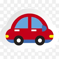 红色卡通汽车-空若网 红色卡通汽车-空若网