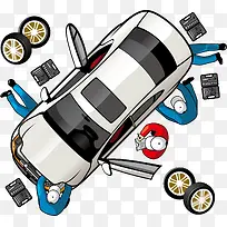 车辆维修插画矢量素材-空若网 车辆维修插画矢量素材-空若网