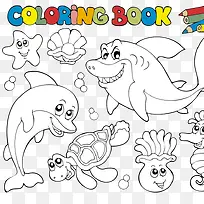 卡通手绘海底生物-空若网 卡通手绘海底生物-空若网