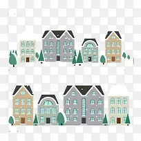 卡通楼房冬季素材图片-空若网 卡通楼房冬季素材图片-空若网