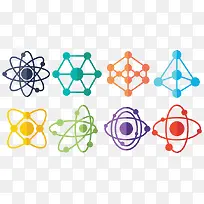 不同的颜色设置图标原子球向量-空若网 不同的颜色设置图标原子球向量-空若网