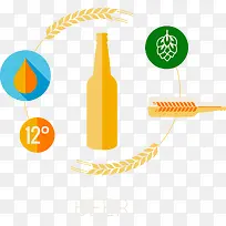 扁平化啤酒图标-空若网 扁平化啤酒图标-空若网