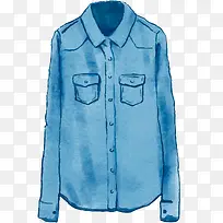 矢量手绘牛仔上衣素材-空若网 矢量手绘牛仔上衣素材-空若网