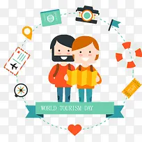 夫妇指南针多彩明信片-空若网 夫妇指南针多彩明信片-空若网