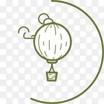 手绘绿色卡爱氢气球-空若网 手绘绿色卡爱氢气球-空若网