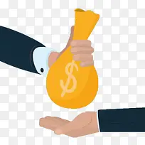 金钱交易卡通插画-空若网 金钱交易卡通插画-空若网