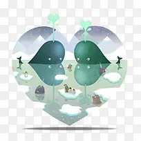 爱心鲸鱼-空若网 爱心鲸鱼-空若网