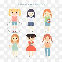 矢量小女孩-空若网 矢量小女孩-空若网