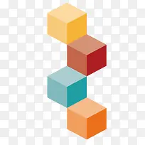 多彩立方体图案矢量图-空若网 多彩立方体图案矢量图-空若网