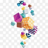 炫彩立体几何元素矢量素材-空若网 炫彩立体几何元素矢量素材-空若网