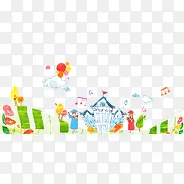 手绘学校建筑-空若网 手绘学校建筑-空若网