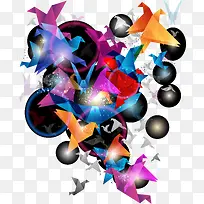 多彩千纸鹤光芒-空若网 多彩千纸鹤光芒-空若网