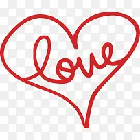 红色线条手写爱情英文-空若网 红色线条手写爱情英文-空若网