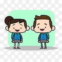 卡通男女学生-空若网 卡通男女学生-空若网