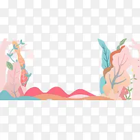 卡通手绘粉色可爱背景图-空若网 卡通手绘粉色可爱背景图-空若网