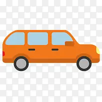 卡通橙色小轿车矢量插画-空若网 卡通橙色小轿车矢量插画-空若网
