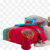 产品实物红色四件套床头柜-空若网 产品实物红色四件套床头柜-空若网