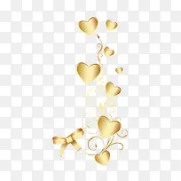 金色爱心漂浮-空若网 金色爱心漂浮-空若网