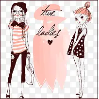 水彩笔触卡通女孩插画-空若网 水彩笔触卡通女孩插画-空若网