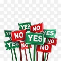 YES和NO红绿色标牌-空若网 YES和NO红绿色标牌-空若网