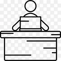 男人伏案工作图标-空若网 男人伏案工作图标-空若网