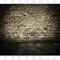 木地板与砖墙背景-空若网 木地板与砖墙背景-空若网