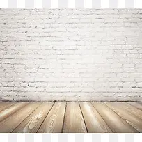 木地板与砖墙背景-空若网 木地板与砖墙背景-空若网