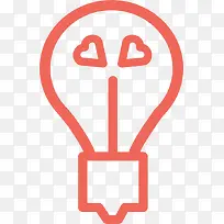 灯泡红色创意图标-空若网 灯泡红色创意图标-空若网