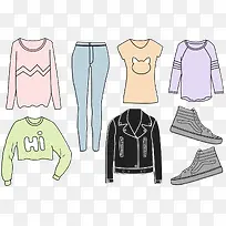 矢量时尚卡通时装-空若网 矢量时尚卡通时装-空若网