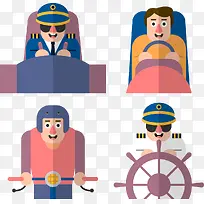 矢量手绘卡通司机-空若网 矢量手绘卡通司机-空若网