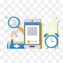 矢量扁平化手机和放大镜-空若网 矢量扁平化手机和放大镜-空若网