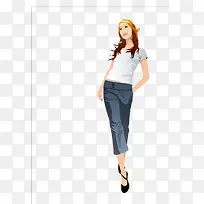 手托屁股的时尚美女矢量素材-空若网 手托屁股的时尚美女矢量素材-空若网