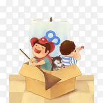 手绘玩闹小朋友-空若网 手绘玩闹小朋友-空若网